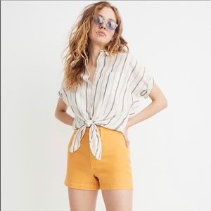 Madewell Emmet Shorts high waist cotton yellow size 28